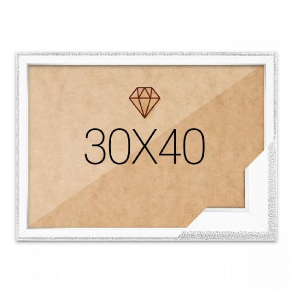 보석십자수액자 30x40 고급형 슬림 앤틱화이트