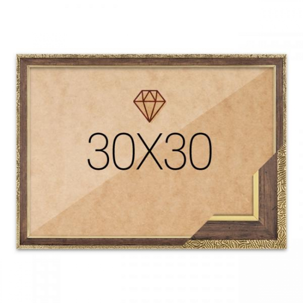 보석십자수액자 30x30 고급형 슬림 앤틱월넛