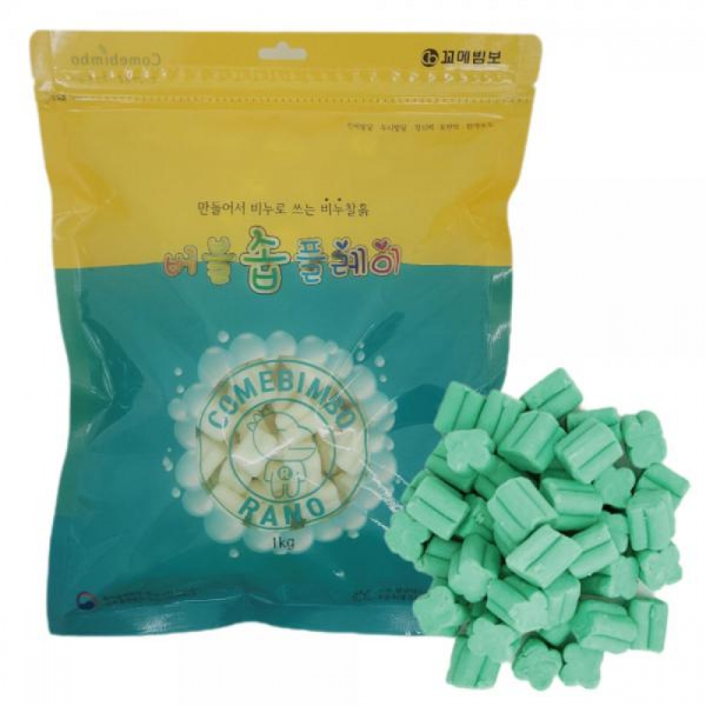 버블솝플레이 (비누찰흙) 향기 지퍼락 1kg (초록)