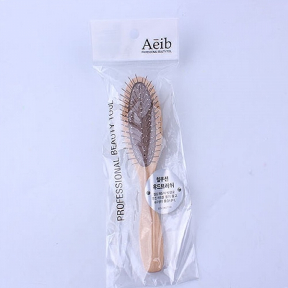 Aeib 철쿠션 우드 헤어브러쉬(소)