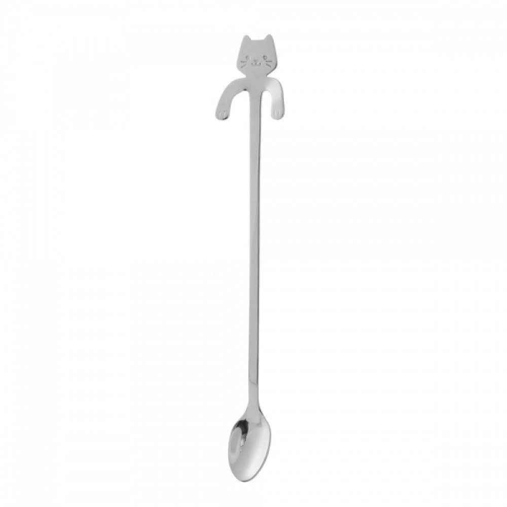 고양이 팔걸이 디자인 20cm 롱 티스푼 5p세트 숟가락