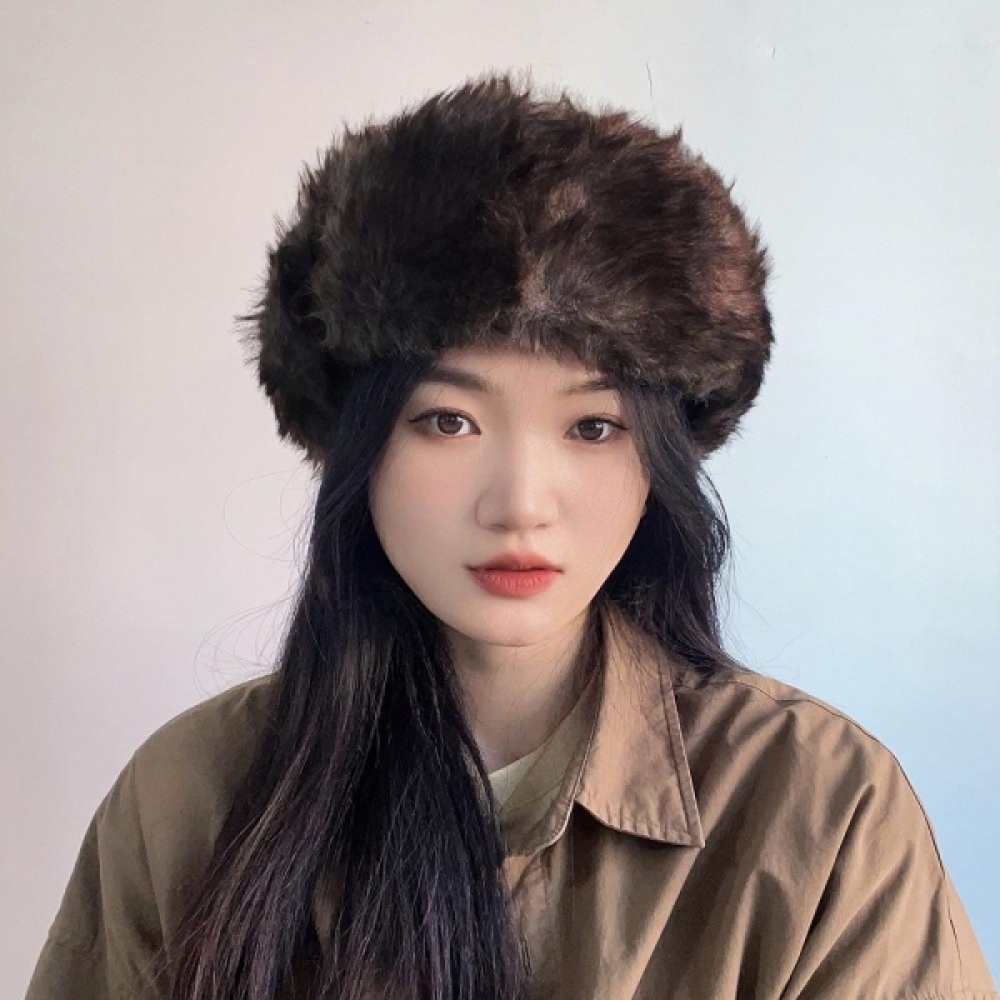 겨울보온 베이지 버클형 군밤모자 귀달이털모자