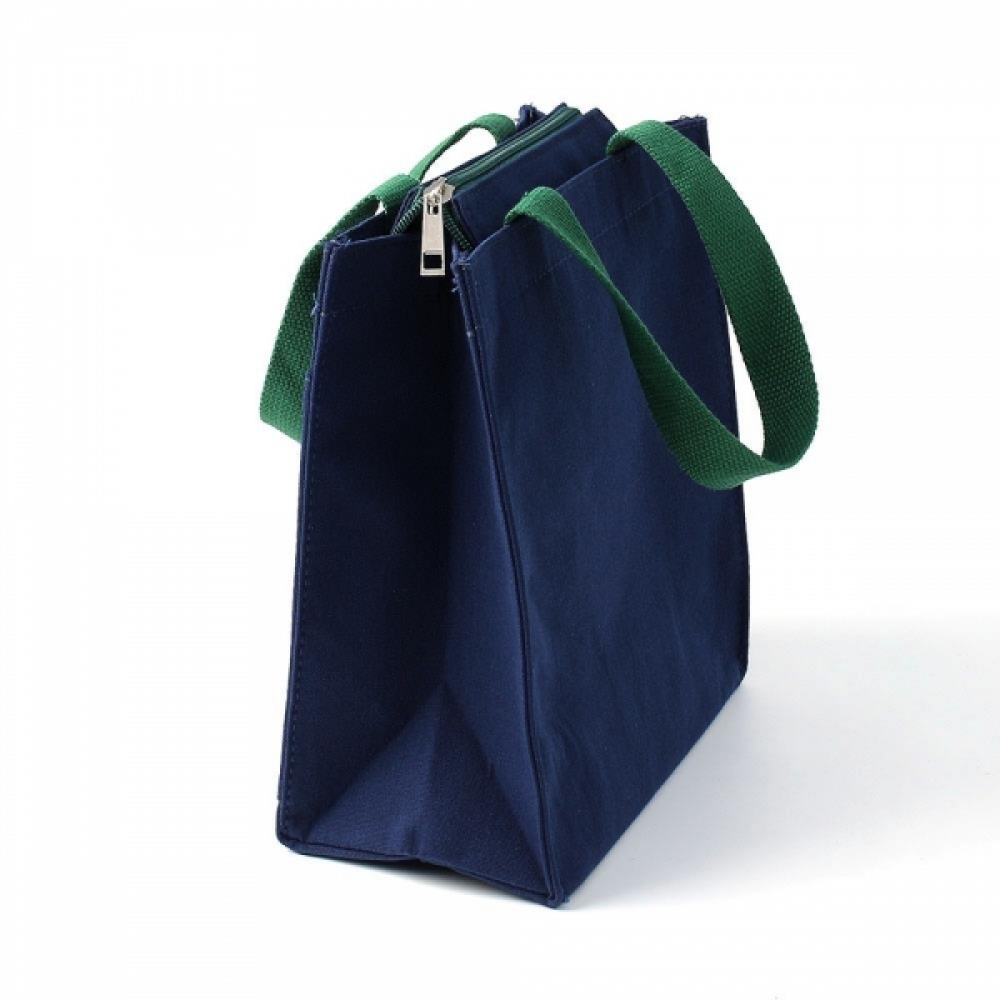 수납포켓 블루 캔버스 토트백 21x24cm 남성가방