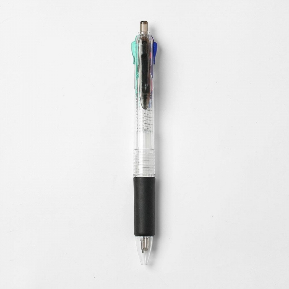 투명 4색멀티 0.7mm 볼펜 5p세트 필기구 고급볼펜