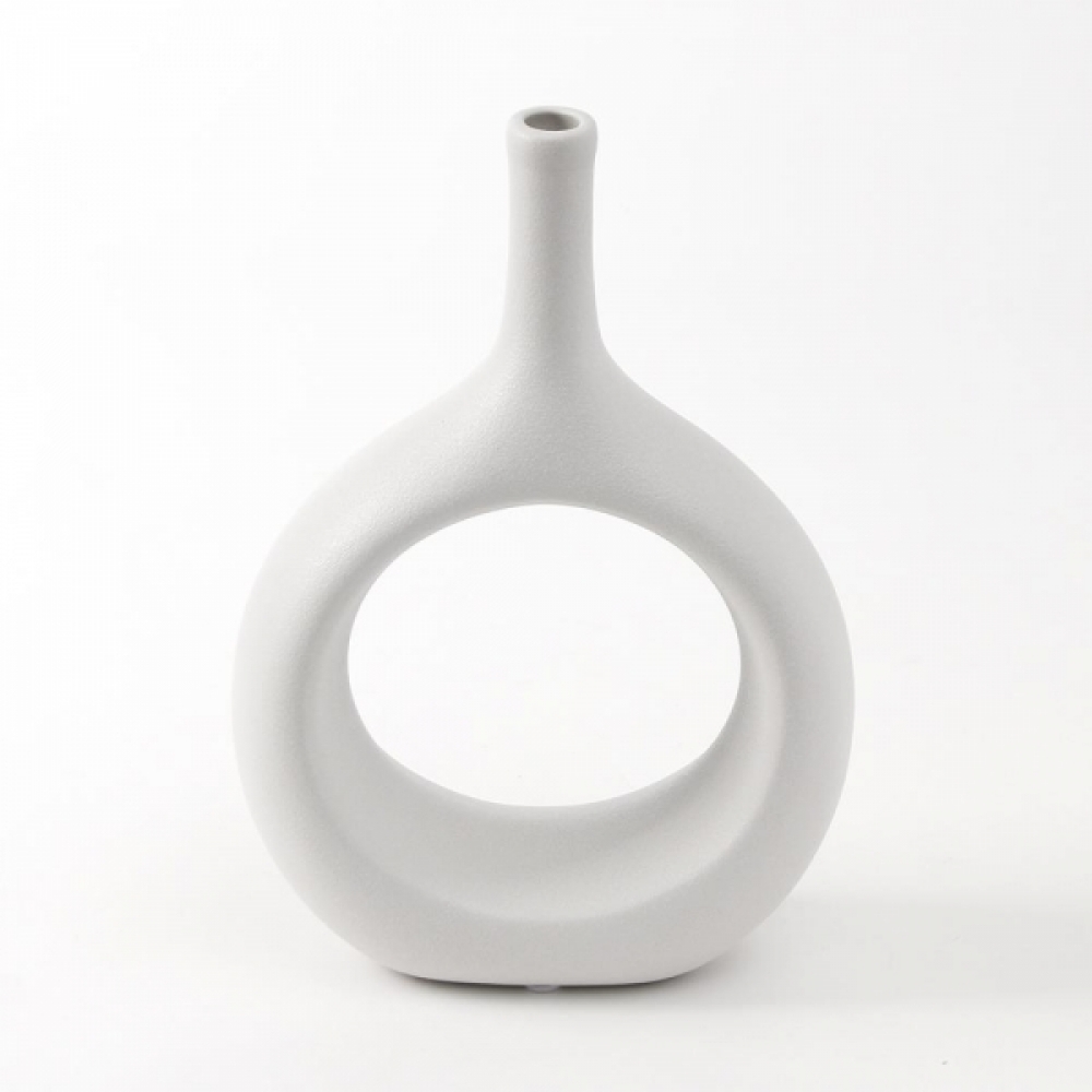 화이트 도자기 인테리어 꽃병 17x25cm 인테리어소품