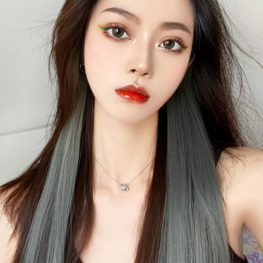 컬러 브릿지 헤어피스 5p(애쉬그레이)