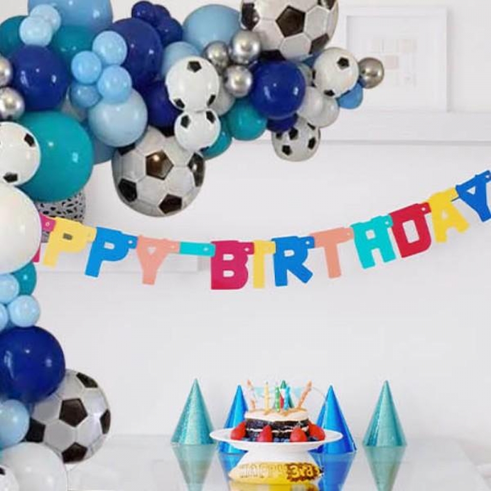 생일파티 이벤트 축구 모양 풍선 파티용 블루 사커