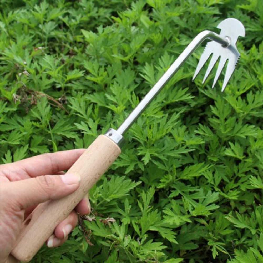 텃밭 풀뽑기 잔뿌리 잡초 제거 제초기 4발 갈퀴 호미