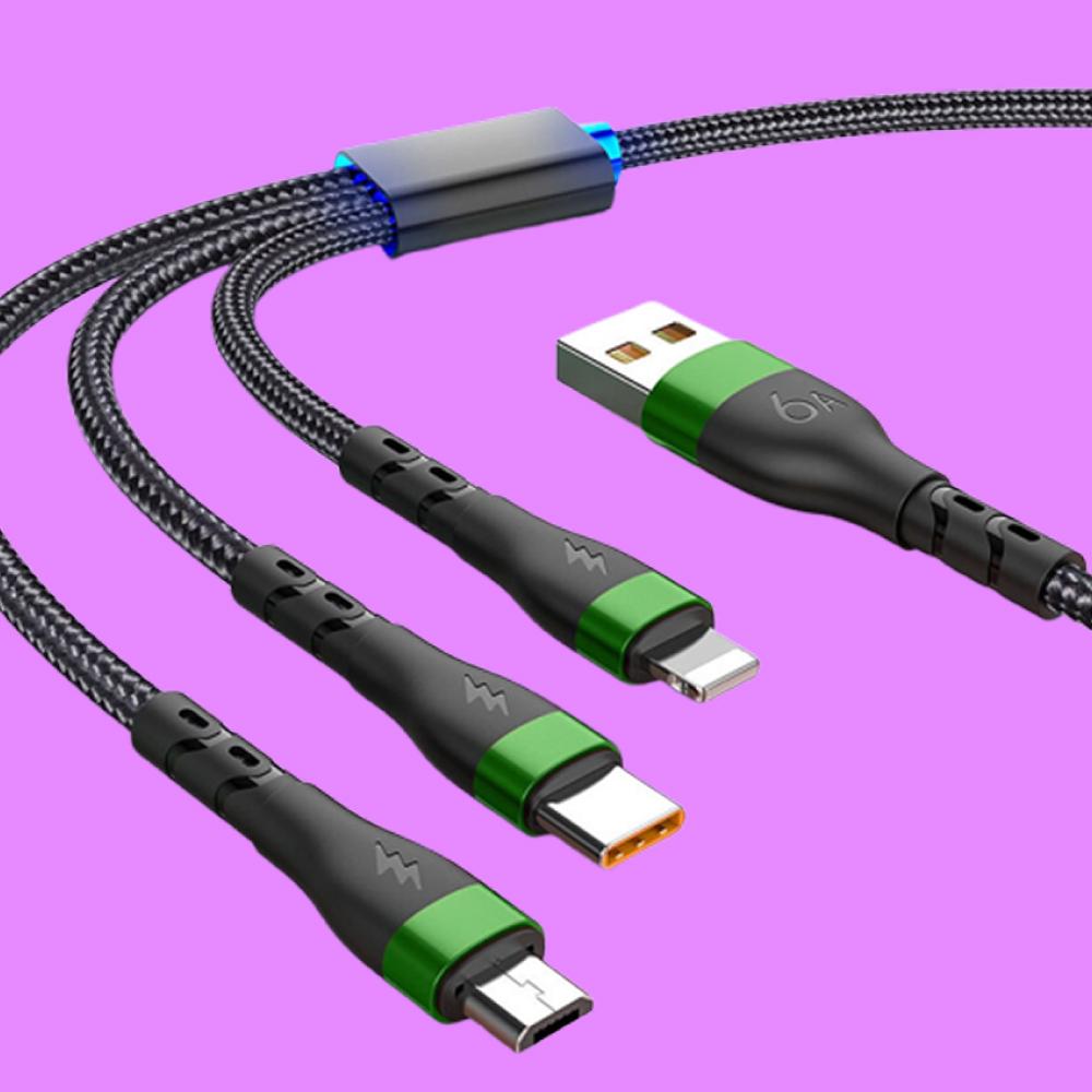 3in1 멀티 충전선 5핀 아이폰 C형 충전잭 PC방 고속 C핀 케이블