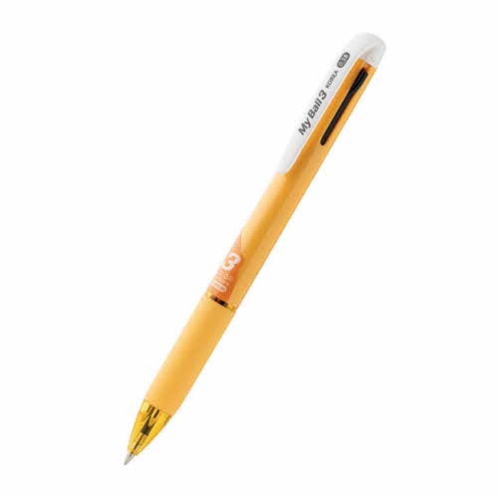 마이펜 마이볼3색 볼펜 0 38mm 엘로우 12개입