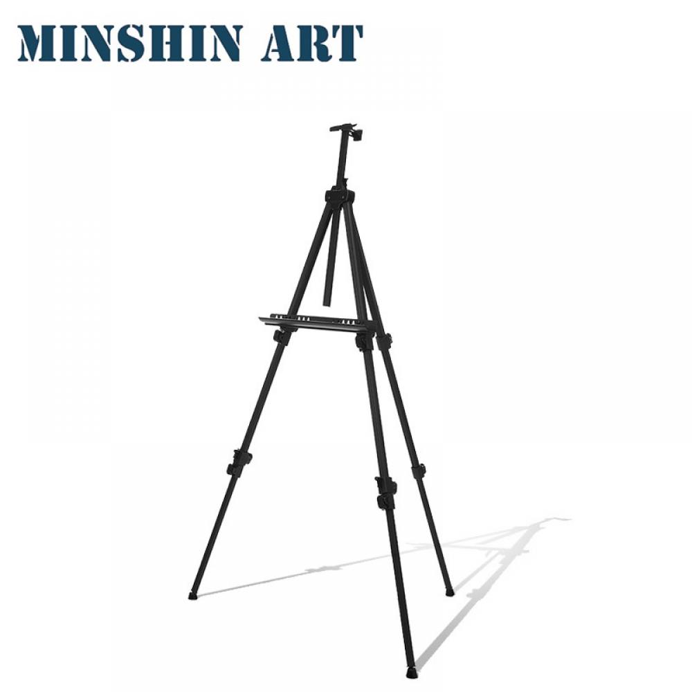 신우아트 민신 알루미늄 휴대용 3단이젤 20호/(블랙)(실버)