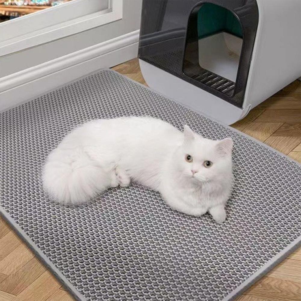 고양이 화장실 매트 벌집 모래 발판 패드 그레이