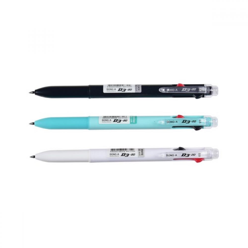 동아 D3-20 3색 볼펜 0.5mm 에메랄드그린