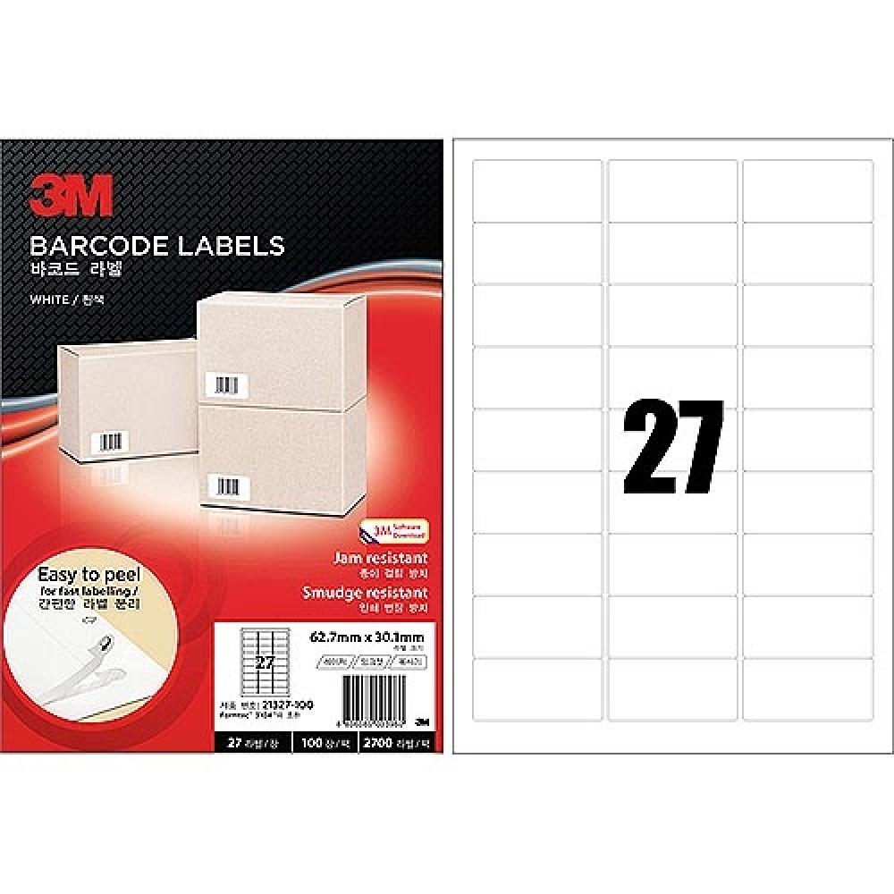 3M 바코드 라벨지 21327 100매 27칸
