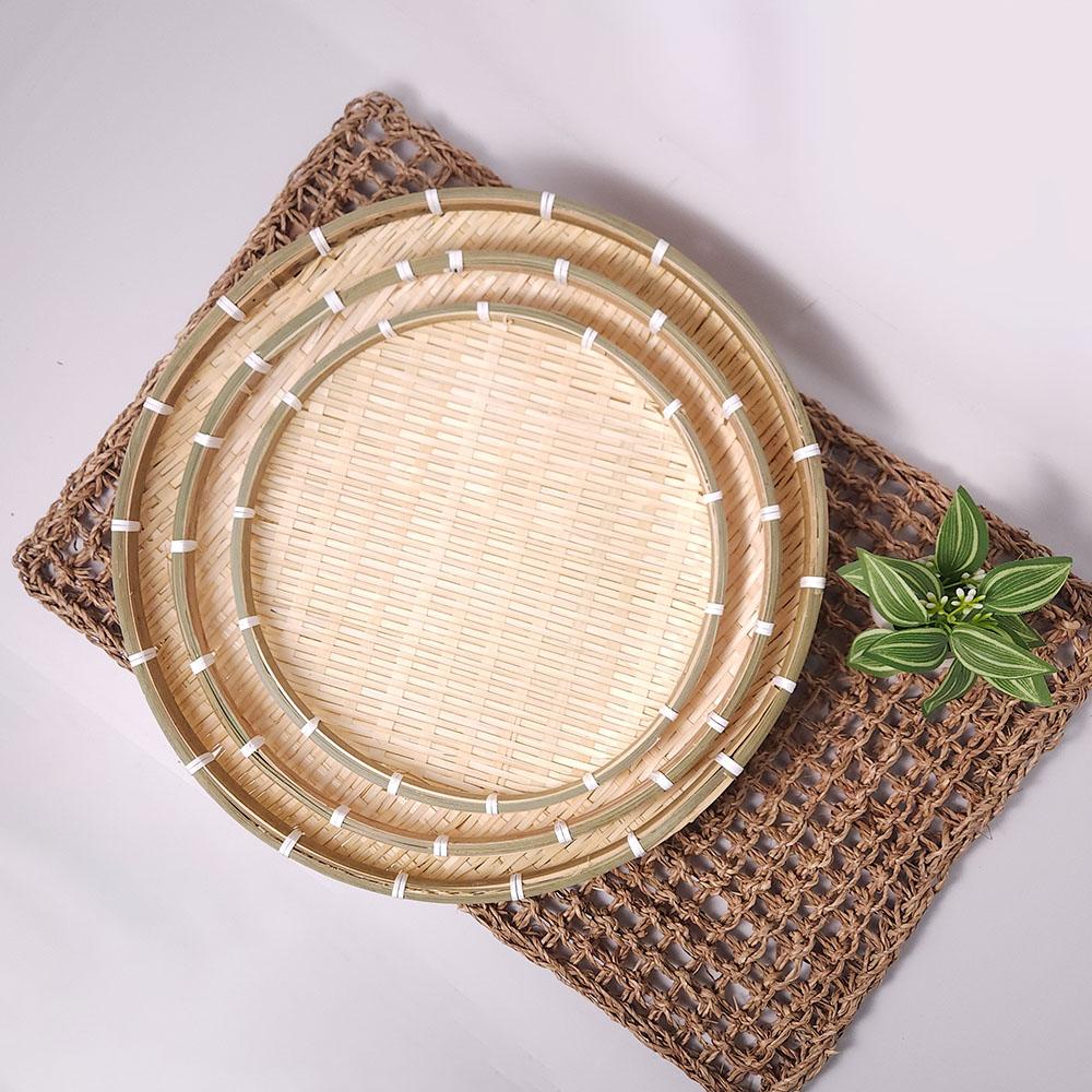 대나무채반 소쿠리 튀김 전 나물건조 35cm