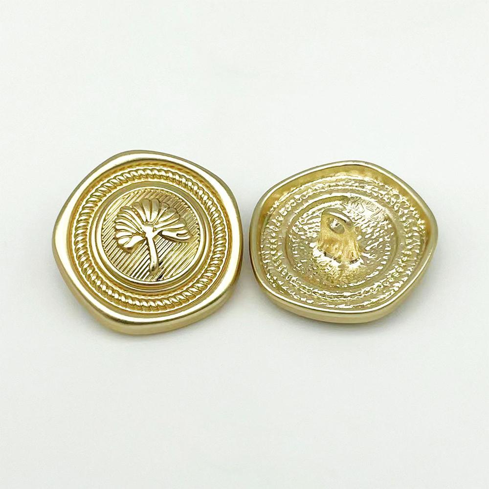 고급 금단추 옷수선 엔틱 나뭇잎도안 양복 골드23mm