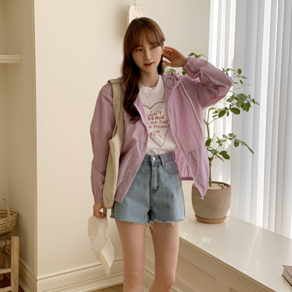 오뜨모드 숏자켓 루즈핏점퍼 간절기점퍼 바람막이점퍼 봄점퍼 여성바람막이 여성경량바람막이 여름자켓