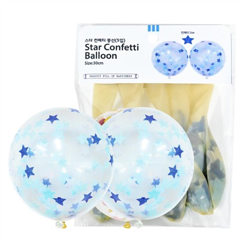 30cm 스타 컨페티풍선 (5입)