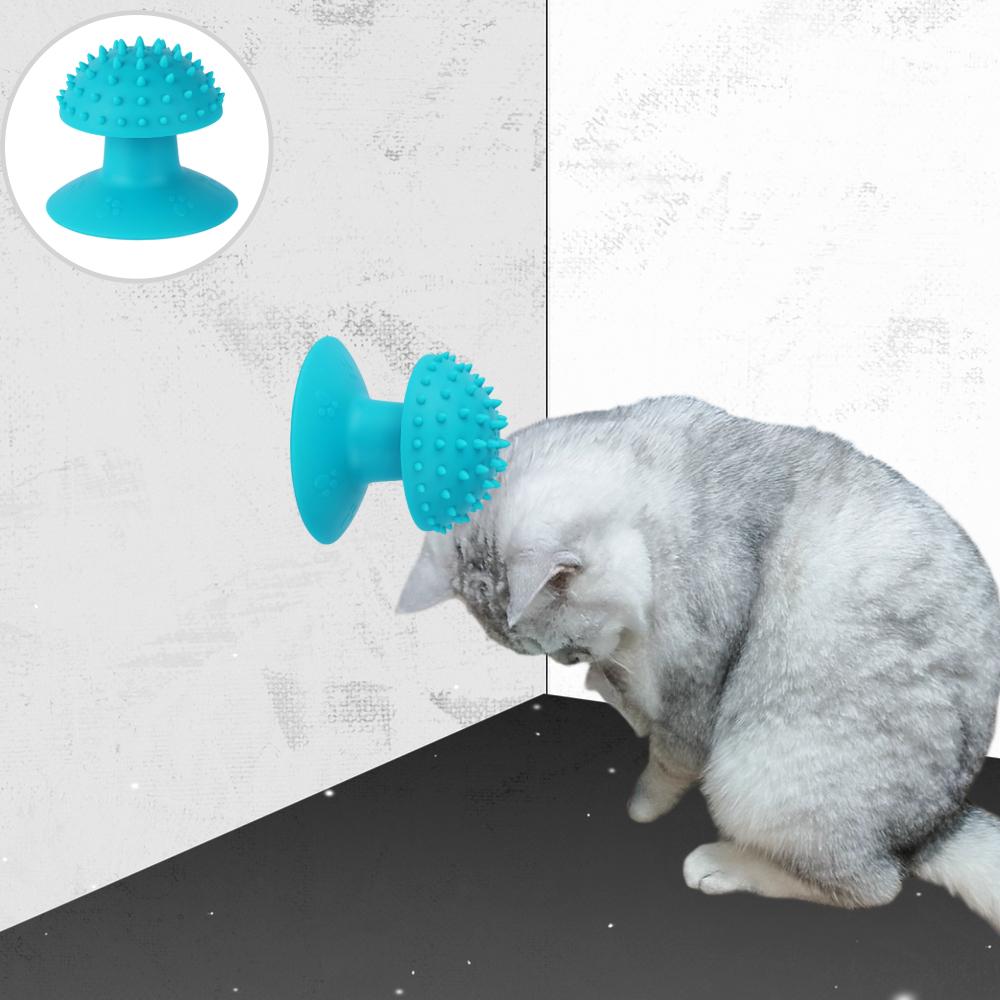 애완동물 셀프 브러쉬 파란색 고양이 마사지기 흡착식