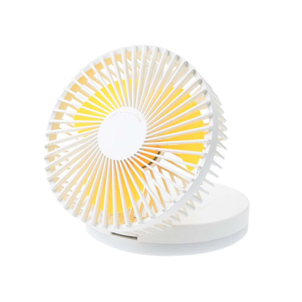 USB 3 IN 1 저소음 3단 원터치 풍속조절 LED 거울 선풍기 메이크업 거울 1200mAh