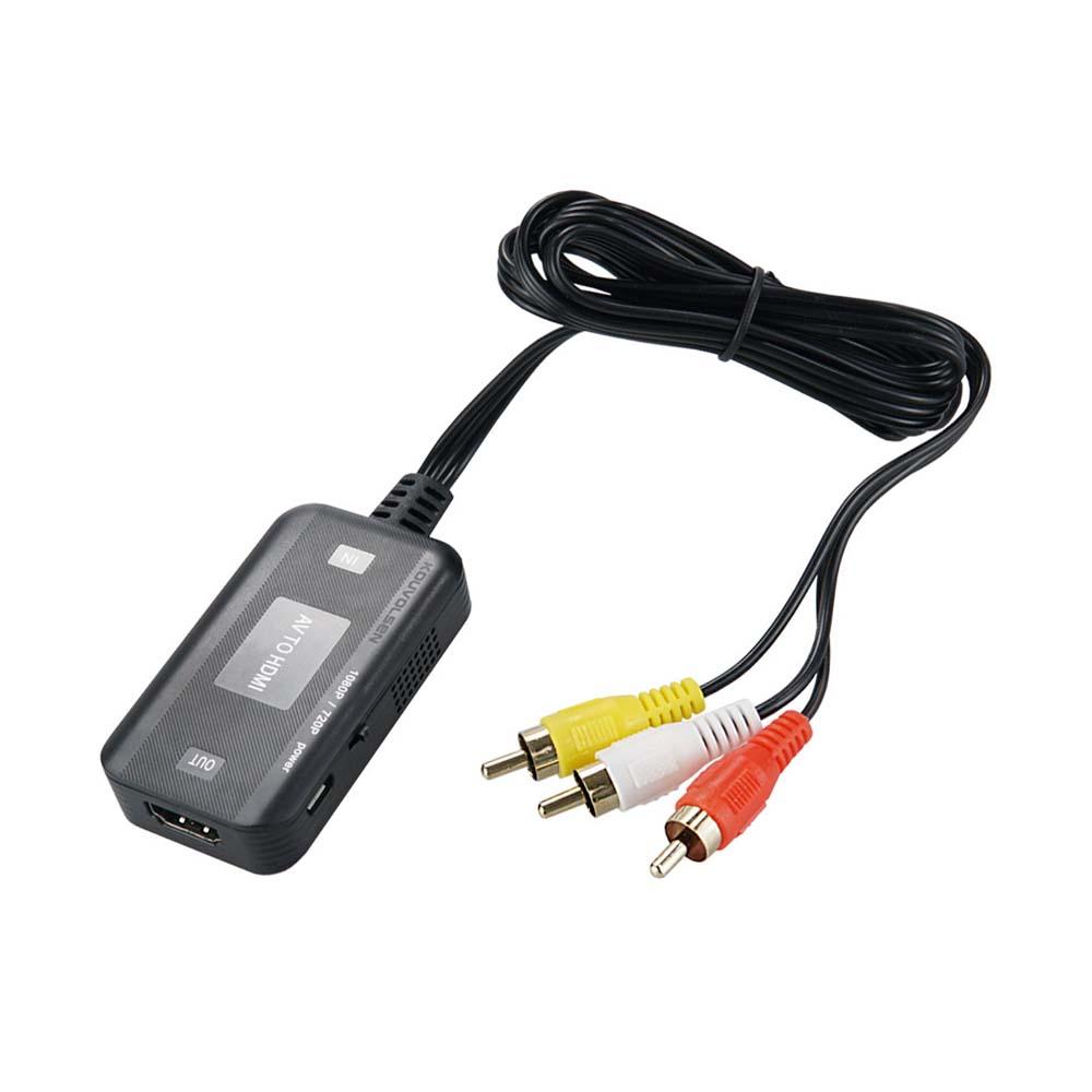 AV to HDMI 컨버터 노트북 PC 셋탑박스 게임기 3선 3RCA 영상 음성 신호 출력