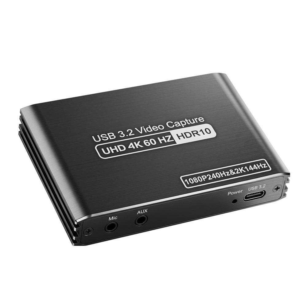 USB 3.2 캡쳐카드 4K HDMI 10Gbps 실시간 모니터링 캡쳐 녹화 스트리밍 마이크 AUX 단자 게임 방송