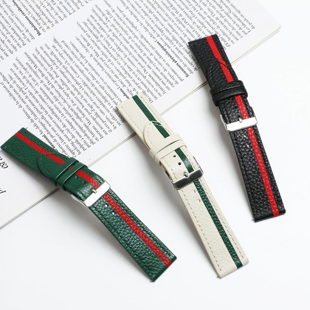 갤럭시워치6클래식 스트라이프 리얼 소가죽밴드 스트랩 시계줄 43mm 47mm