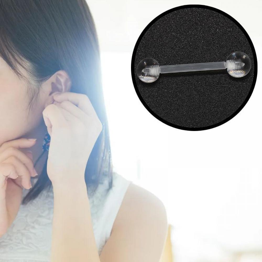 귀막힘 방지 살튀 투명 피어싱 귀 아크릴 볼 남자 플라스틱 연골 얇은 귓볼 코 인터널