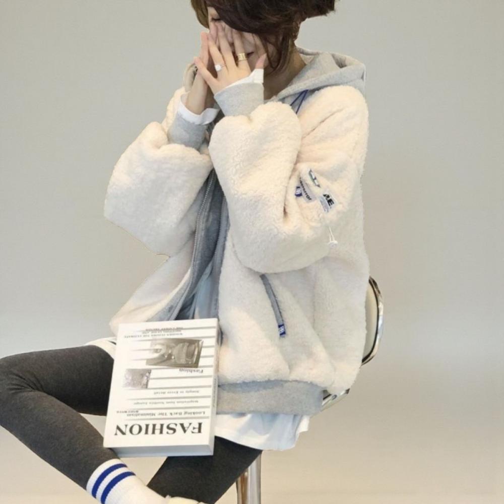 베르 후리스 뽀그리 후드점퍼 겨울데일리 부드러운 촉감 집업아우터 가벼운 집업