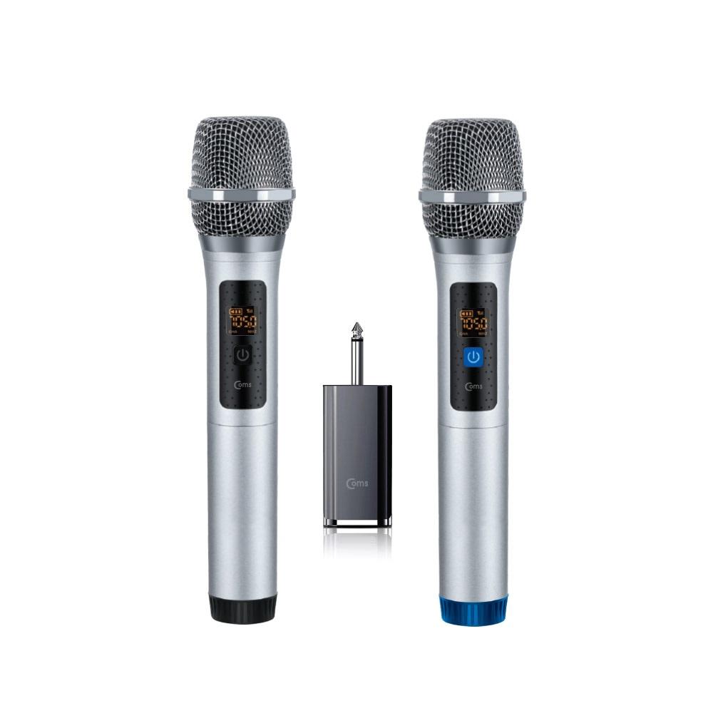 UHF 무선 마이크 더블 2개 고음질 고출력 6.3mm 오디오 스피커 엠프 휴대용 듀엣 공연 집회 행사 강연