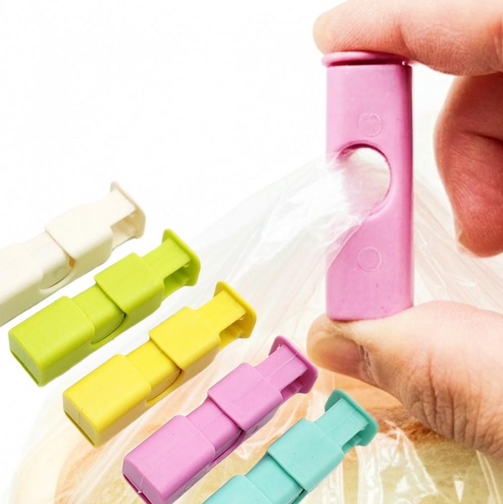 원터치 봉투 집게 봉지 밀봉 보관 클립 파스텔 컬러 1P