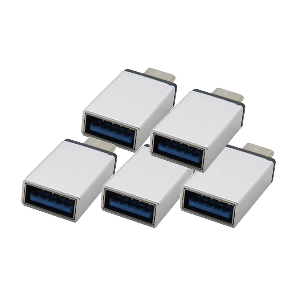USB C to USB A 3.0 OTG 젠더 실버 5개 세트 전송 저장 충전 노트북 스마트폰 태블릿