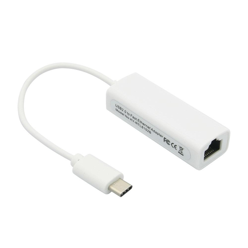 USB 3.1 C타입 랜카드 컨버터 유선 LAN 랜케이블 RJ45 10Mbps 100Mbps 맥북 노트북