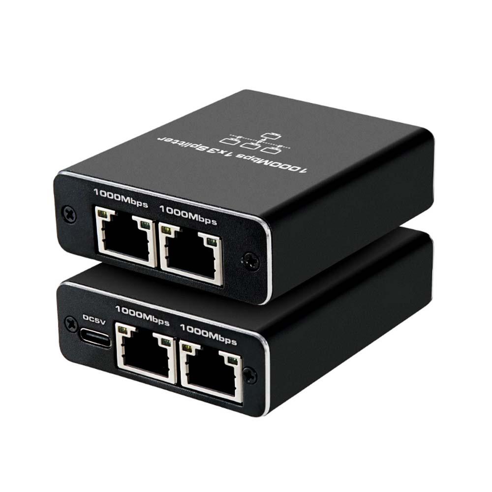기가비트 네트워크 분배기 RJ45 4포트 PC 3대 동시출력 전송속도 1000mbps 노트북 데스크탑 PC 컴퓨터