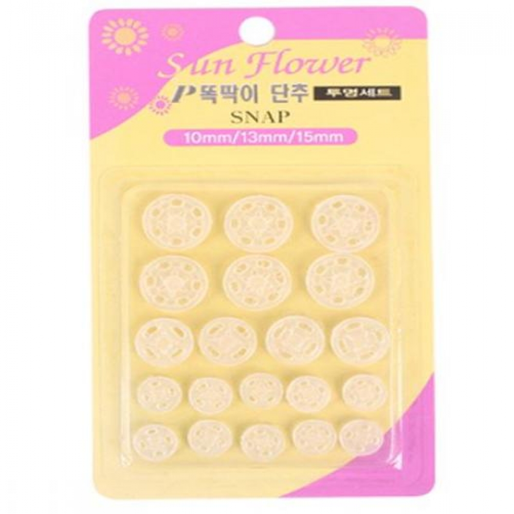 (set)P똑딱이단추(투명)12개