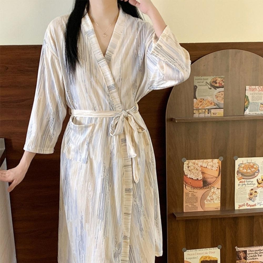 내추럴 세련 루즈핏 허리 스트랩 포켓 가운