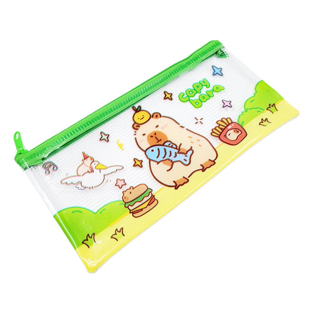카피바라 캐릭터 B6 사이즈 PVC 필통(그린)