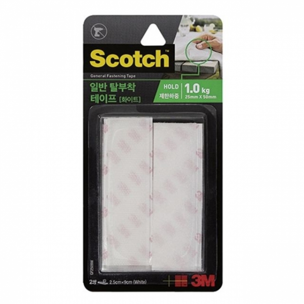 3M)스카치일반형탈부착테이프(2.5cmx9cm2쌍)화이트