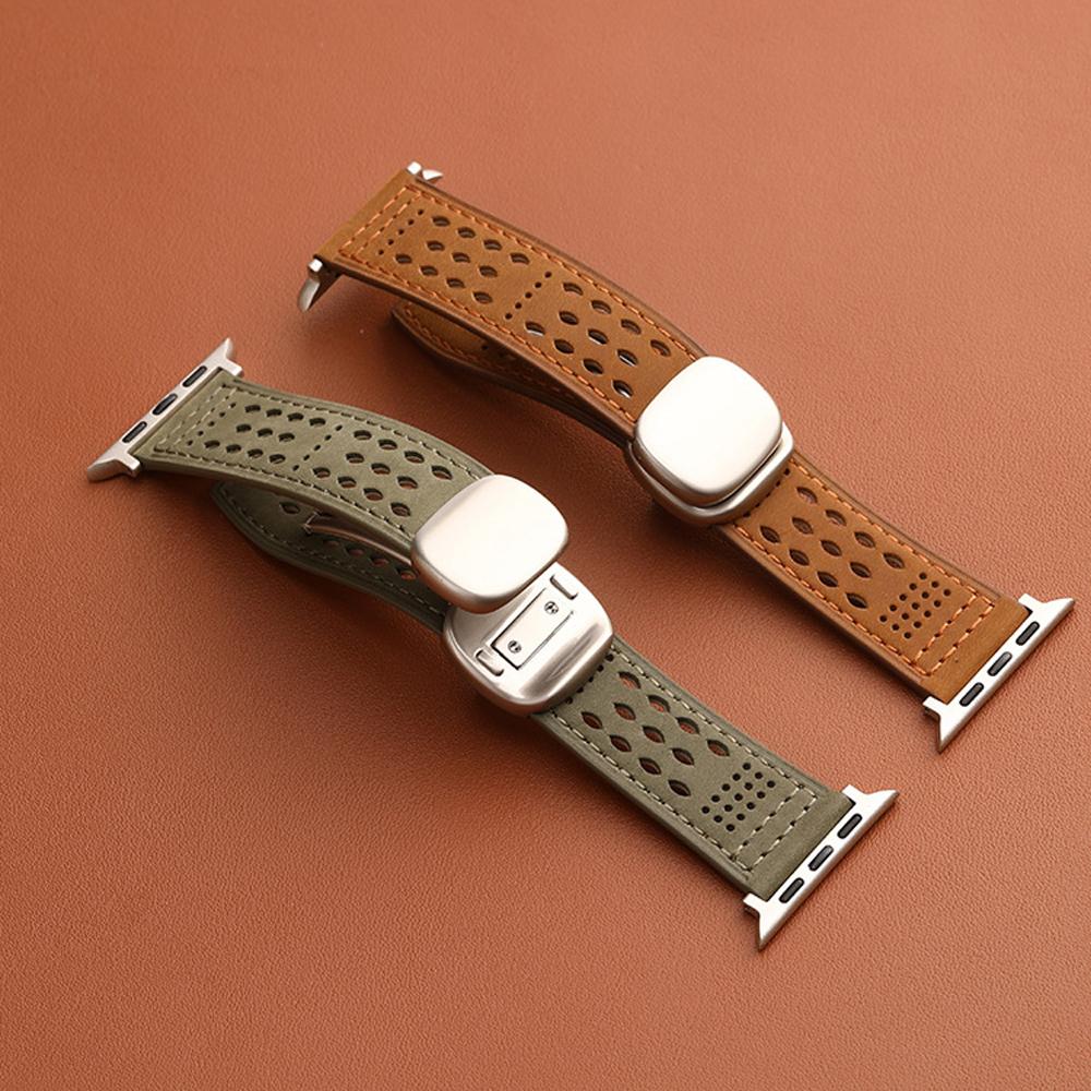 애플워치10 호환 마그네틱 버클형 가죽밴드 스트랩 시계줄 42mm 46mm