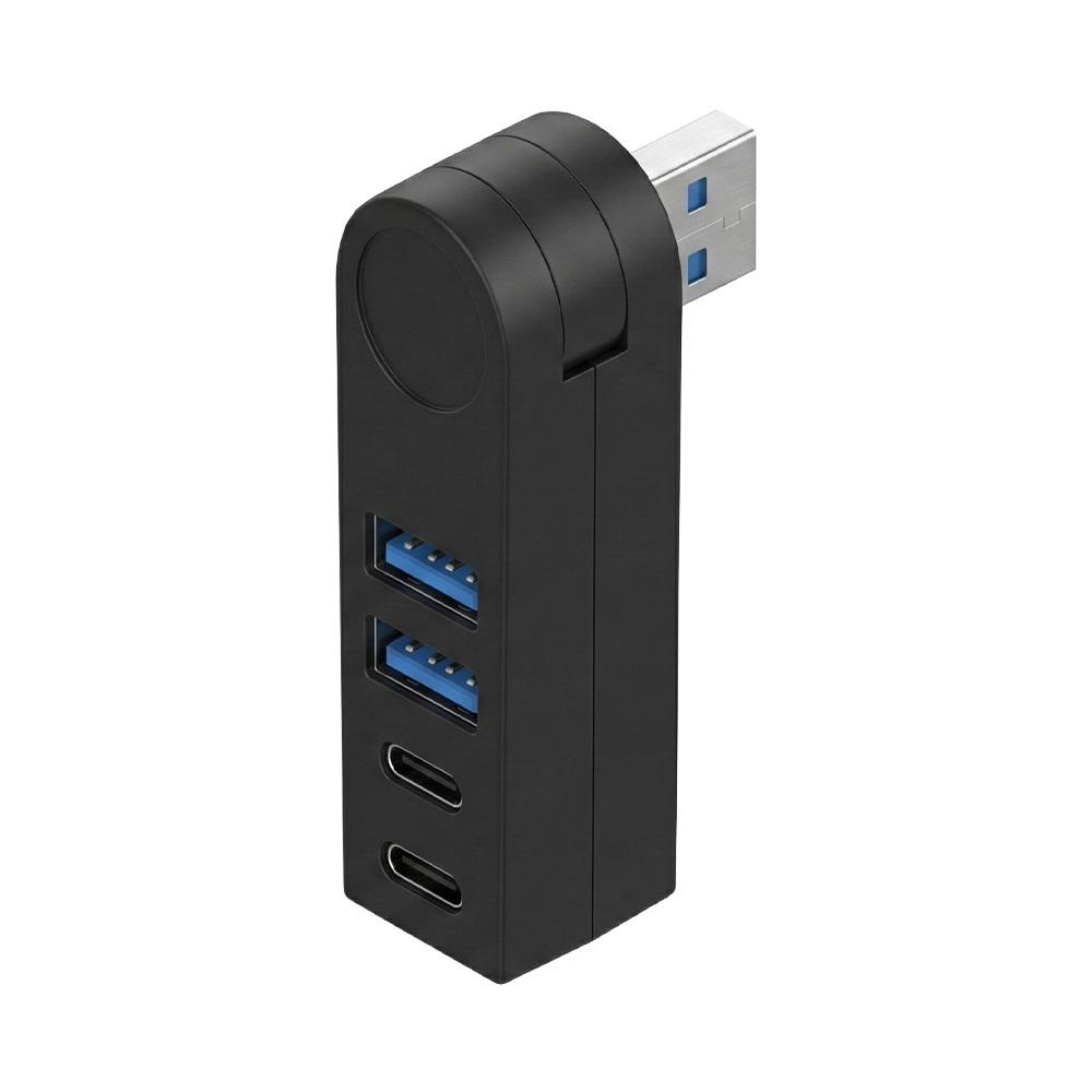 USB 멀티허브 4포트 C타입 A타입 커넥터 360도 회전 동시연결 외장하드 게임기 마우스 키보드 노트북
