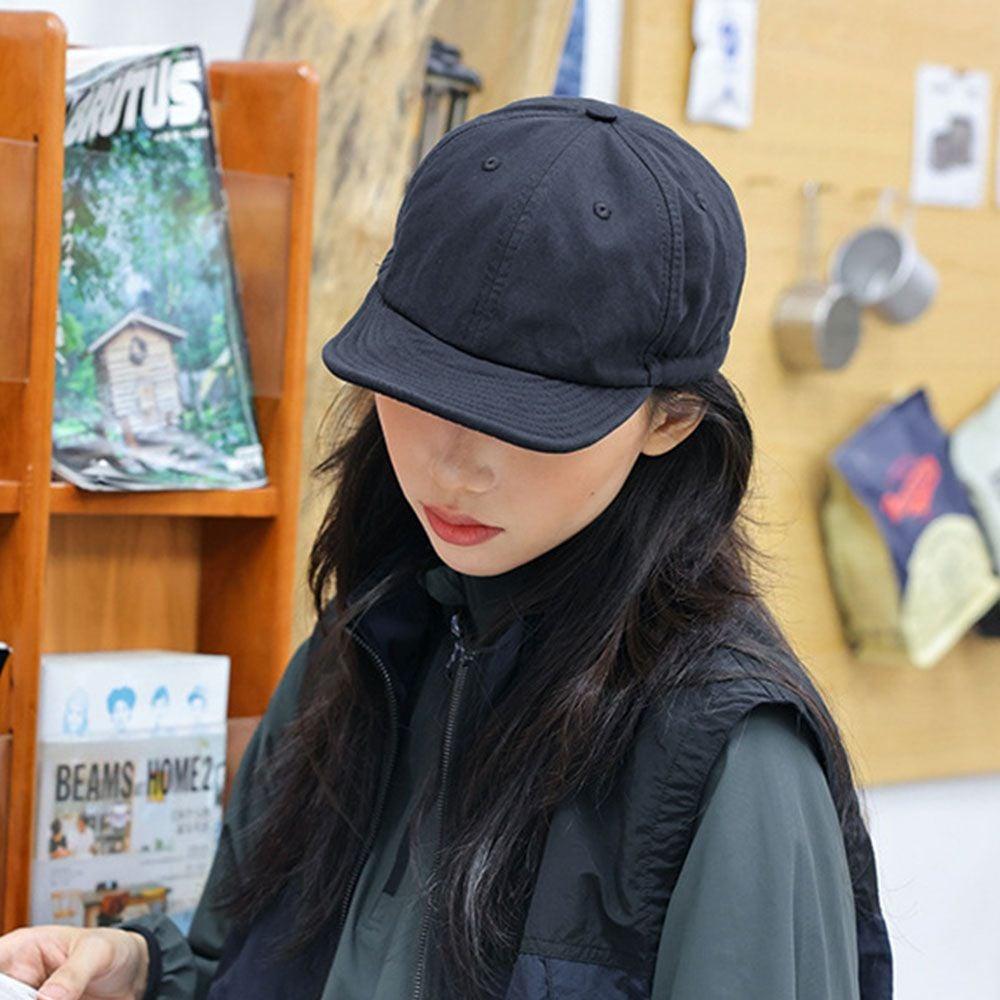 블랙 숏챙모자 스트링모자 캠프캡 숏챙