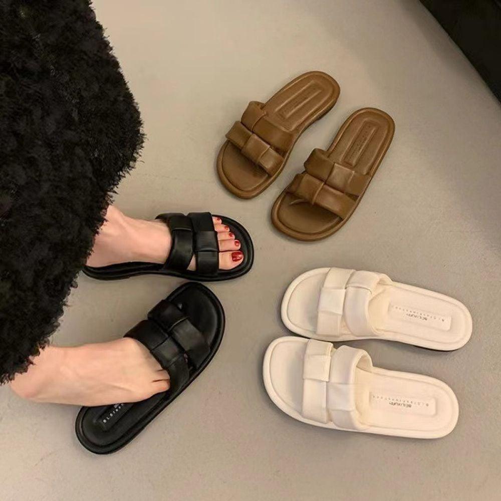 여성비치슬리퍼 비치슬리퍼 화이트 블랙 여자 브라운