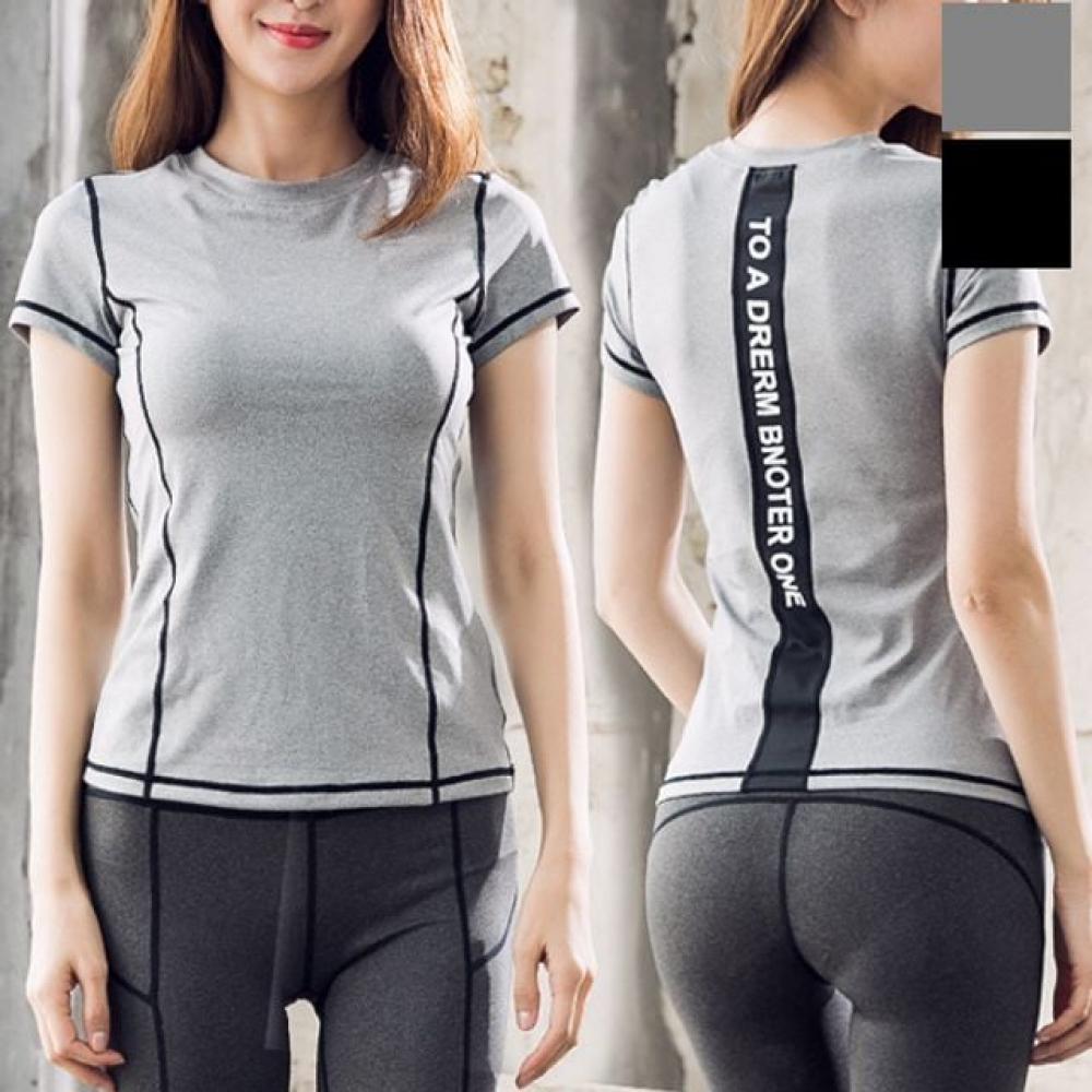 휘트 트레이닝복 필라테스 셔츠 요가 여자상의 여성 흰색티셔츠 여성의류