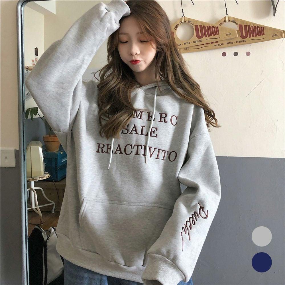 기모안감 후드티 여자후드티 여성티셔츠 긴팔티셔츠 루즈핏