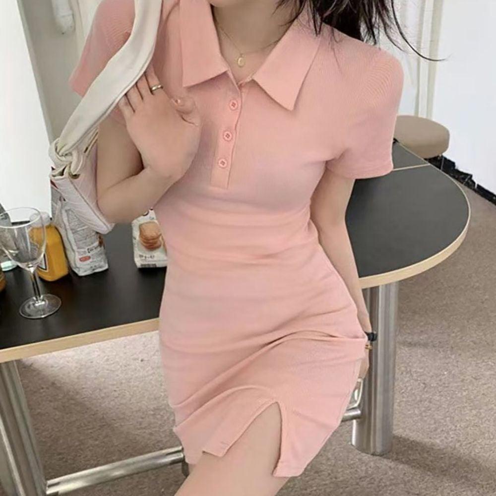 카라원피스 핑크원피스