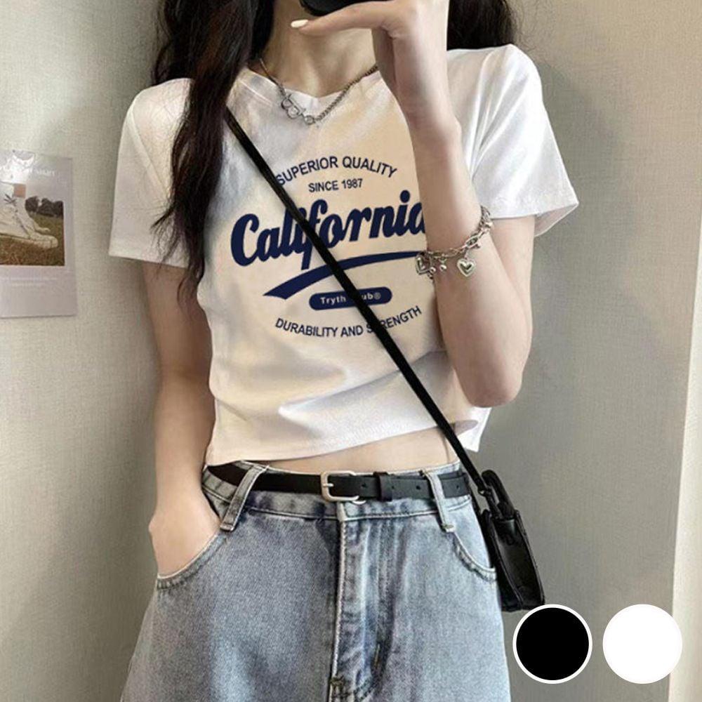 흰색반팔티 여성티셔츠 크롭티 여자크롭티 프린팅티셔츠 흰색티 여자흰티 여성상의