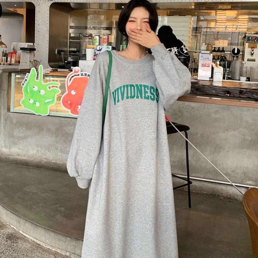 그레이 롱원피스 기모롱원피스