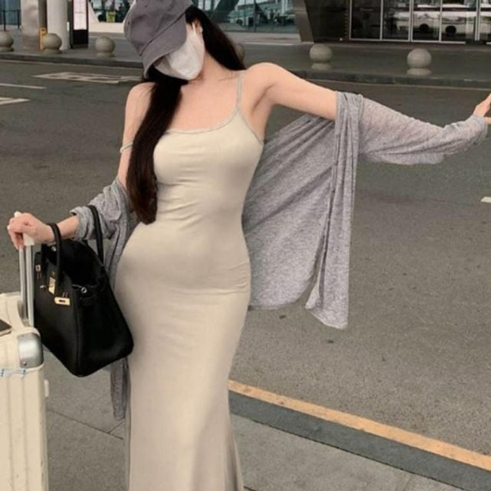여성 여름 나시 원피스 이너 롱끈나시 런닝 캐미솔 슬리브리스 민소매