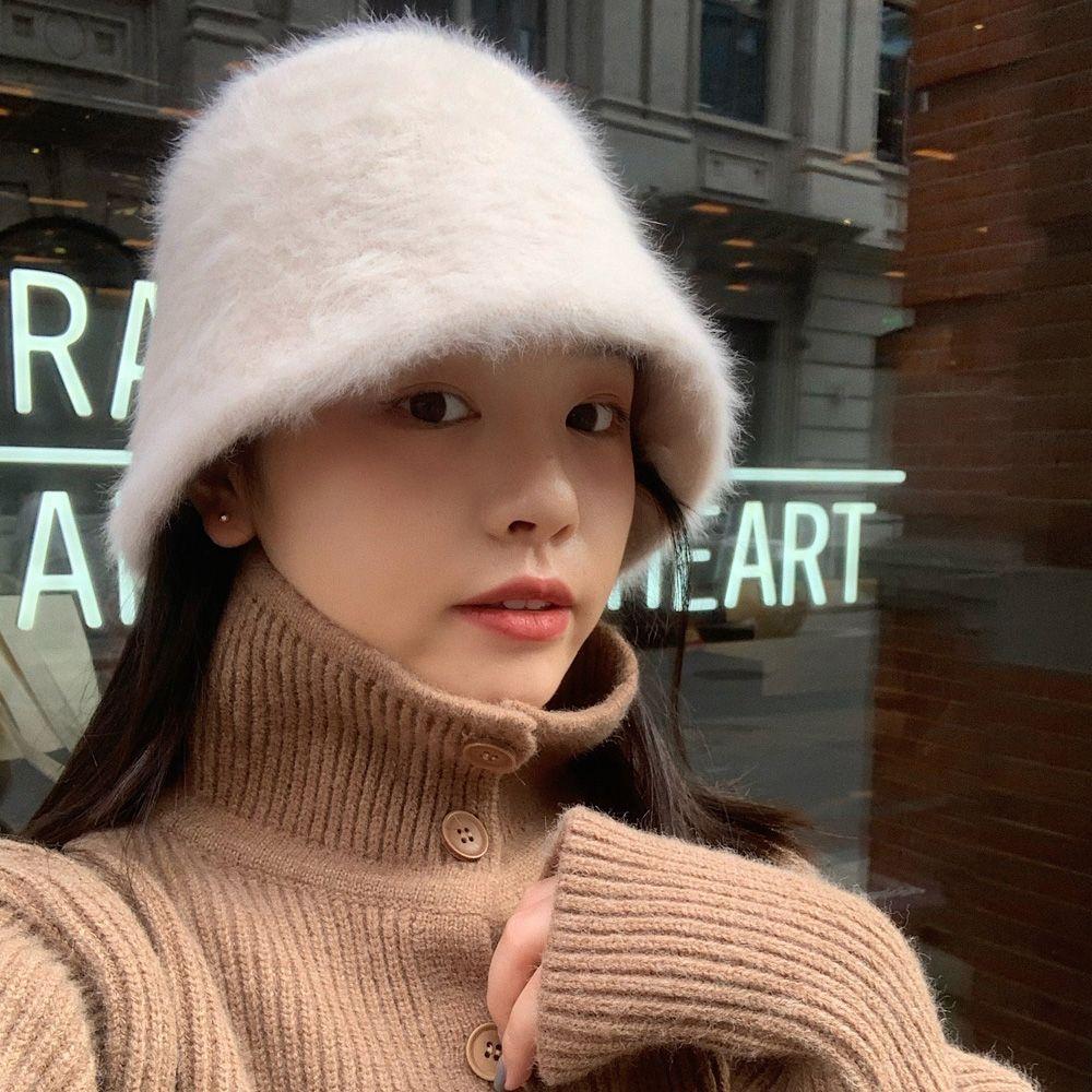 버킷햇 여성 털모자 니트 벙거지모자