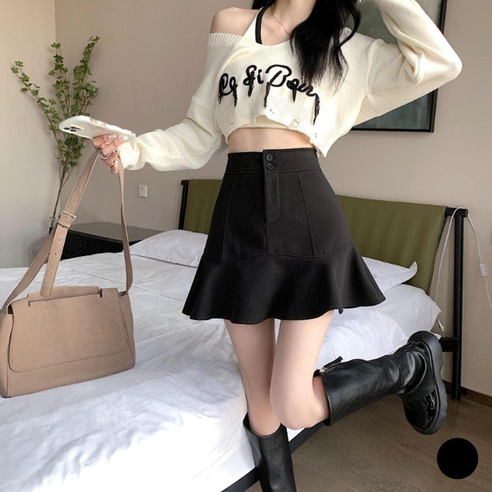 블랙 데님스커트 여자하의 청치마 라인 여자치마 하의 여성 롱스커트